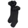 Picture of Caramelo Kids Girls Ruffle Ribbon Knee High Socks - Black
