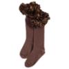 Picture of Caramelo Kids Girls Ruffle Ribbon Knee High Socks - Brown