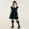Picture of Caramelo Kids Girls Ruffle Ribbon Knee High Socks - Bottle Green