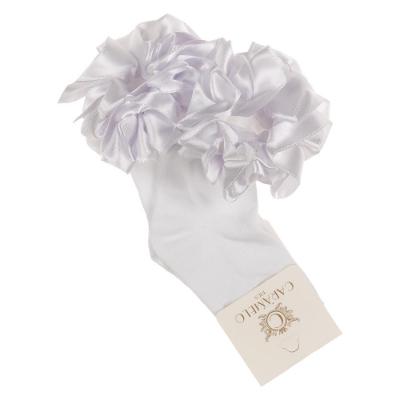 Picture of Caramelo Kids Girls Satin Ribbon Ankle Socks - White