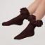 Picture of Caramelo Kids Girls Satin Ribbon Ankle Socks - Brown