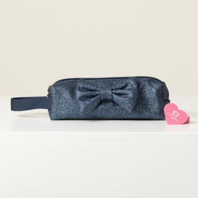 Picture of Caramelo Kids Glitter Pencil Case With Padded Bow - Navy Glitter