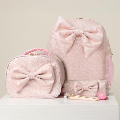 Picture of Caramelo Kids Glitter Pencil Case With Padded Bow - Pink Glitter