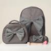 Picture of Caramelo Kids Pencil Case With Contrasting Padded Bow - Grey