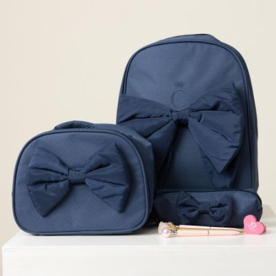 Picture of Caramelo Kids Pencil Case With Contrasting Padded Bow - Navy
