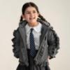 Picture of Caramelo Kids Girls Hooded Short Coat With Frill - Grey