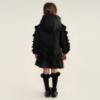 Picture of Caramelo Kids Girls Hooded Short Coat With Frill - Black