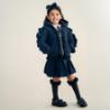 Picture of Caramelo Kids Girls Hooded Short Coat With Frill - Navy