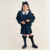 Picture of Caramelo Kids Girls Hooded Short Coat With Frill - Navy