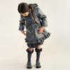 Picture of Caramelo Kids Girls Hooded Rain Mac With Bows & Frill - Grey