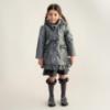 Picture of Caramelo Kids Girls Hooded Rain Mac With Bows & Frill - Grey