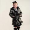 Picture of Caramelo Kids Girls Hooded Rain Mac With Bows & Frill - Black