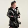 Picture of Caramelo Kids Girls Hooded Rain Mac With Bows & Frill - Black