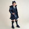 Picture of Caramelo Kids Girls Hooded Rain Mac With Bows & Frill - Navy