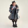 Picture of Caramelo Kids Girls Fur Trim Hooded Peplum Coat - Grey