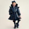 Picture of Caramelo Kids Girls Fur Trim Hooded Peplum Coat - Navy