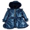 Picture of Caramelo Kids Girls Fur Trim Hooded Peplum Coat - Navy