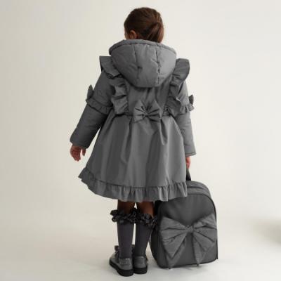 Picture of Caramelo Kids Girls Frill Detail Skirted Coat - Grey