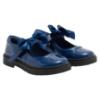 Picture of Caramelo Kids Girls Satin Bow Mary Jane School Shoes - Navy