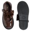 Picture of Caramelo Kids Girls Satin Bow Mary Jane School Shoes - Brown
