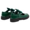Picture of Caramelo Kids Girls Satin Bow Mary Jane School Shoes - Bottle Green