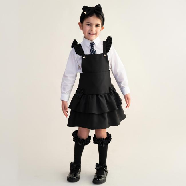 Picture of Caramelo Kids Girls Ra-Ra Frill School Pinafore - Black