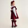 Picture of Caramelo Kids Girls Frill School Pinafore With Bows - Maroon Burgundy