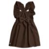 Picture of Caramelo Kids Girls Frill School Pinafore With Bows - Brown