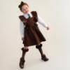 Picture of Caramelo Kids Girls Frill School Pinafore With Bows - Brown