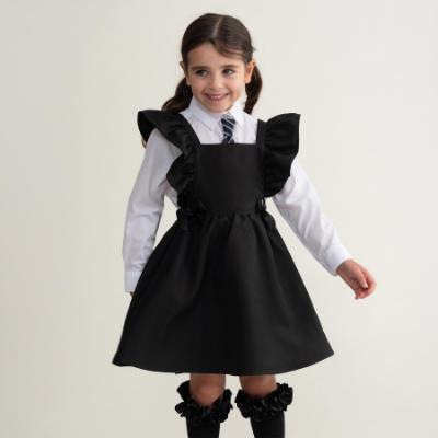 Picture of Caramelo Kids Girls Frill School Pinafore With Bows - Black