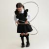Picture of Caramelo Kids Girls Frill School Pinafore With Bows - Black