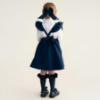 Picture of Caramelo Kids Girls Frill School Pinafore With Bows - Navy