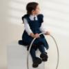 Picture of Caramelo Kids Girls Frill School Pinafore With Bows - Navy