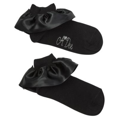 Picture of A Dee BTS Pixie Satin Ruffle Ankle Sock - Black