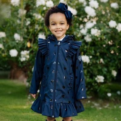 Picture of A Dee BTS Stella Frill Raincoat - Navy Blue