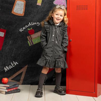 Picture of A Dee BTS Stella Frill Raincoat - Grey