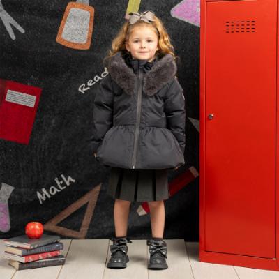 Picture of A Dee BTS Amie Short Jacket Faux Fur Hood - Grey