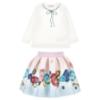 Picture of Monnalisa Girls Jewel Top & Jewel Skirt Set X 2 - Ivory Blue
