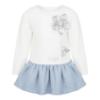 Picture of Daga Girls Blue Mirage Drop Waist Dress - Ivory Blue Silver