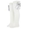 Picture of Daga Girls Blue Mirage Knee Socks With Silver Bow - Ivory Silver