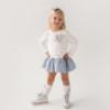 Picture of Daga Girls Blue Mirage Knee Socks With Silver Bow - Ivory Silver