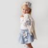 Picture of Daga Girls Blue Mirage Large Flower Headband - Silver
