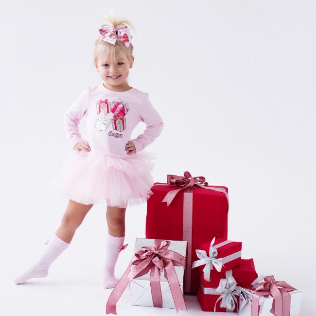 Picture of Daga Girls Magical Surprises Applique & Tulle Dress - Pink Red