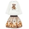 Picture of Monnalisa Girls Diamante Teddy Top & Skirt Set X 2 - Ivory Beige
