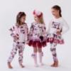 Picture of Daga Girls Fashion Street Ruffle Dress - Ivory Burgundy