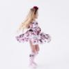 Picture of Daga Girls Fashion Street Knee Socks With Bow - Ivory Burgundy