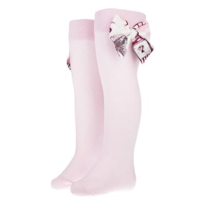 Picture of Daga Girls Fashion Street Knee Socks With Bow - Pink Burgundy