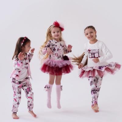 Picture of Daga Girls Fashion Street Knee Socks With Bow - Pink Burgundy
