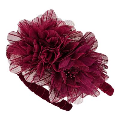 Picture of Daga Girls Fashion Street Tulle PomPom Headband - Burgundy