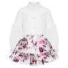 Picture of Daga Girls Fashion Street Blouse & Skirt Set X 2 - Ivory Burgundy